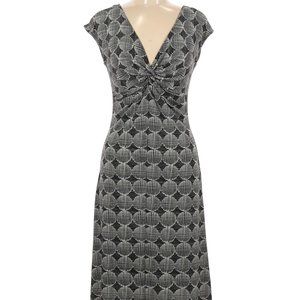 London Times Midi twist front dress vneck